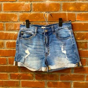 Cute KanCan MidRise Medium Wash Cuffed Jean Shorts